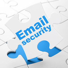 Image showing Safety concept: Email Security on puzzle background