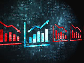 Image showing Business concept: Graph on digital background