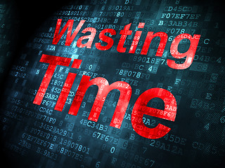 Image showing Timeline concept: Wasting Time on digital background