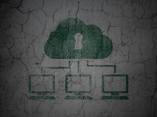Image showing Privacy concept: Cloud Network on grunge wall background