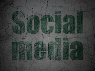 Image showing Social media concept: Social Media on grunge wall background