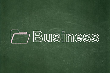 Image showing Business concept: Folder and Business on chalkboard background