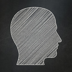 Image showing Business concept: Head on chalkboard background