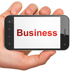 Image showing Business concept: Business on smartphone