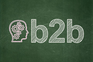 Image showing Finance concept: Head With Gears and B2b on chalkboard