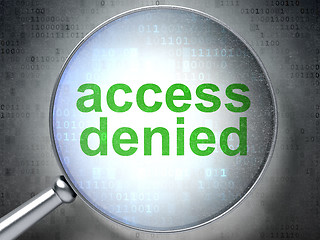 Image showing Security concept: Access Denied with optical glass