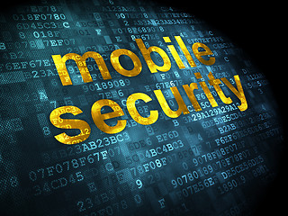 Image showing Safety concept: Mobile Security on digital background