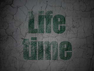 Image showing Timeline concept: Life Time on grunge wall background