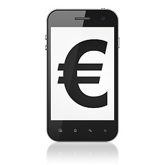 Image showing Currency concept: Euro on smartphone