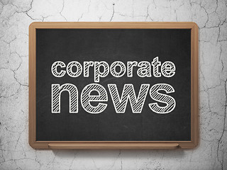 Image showing Corporate News on chalkboard background