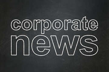 Image showing Corporate News on chalkboard background