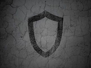Image showing Safety concept: Contoured Shield on grunge wall background