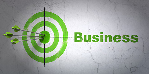 Image showing Business concept: target and Business on wall background