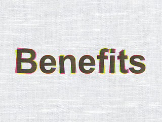 Image showing Business concept: Benefits on fabric texture background