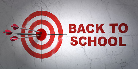 Image showing Education concept: target and Back to School on wall background