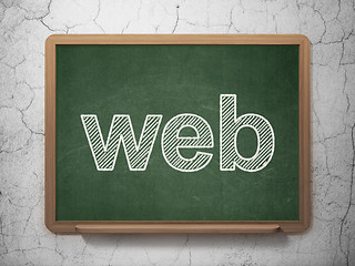 Image showing Web design concept: Web on chalkboard background