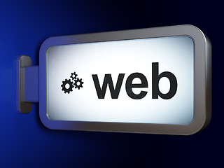 Image showing Web and Gears on billboard background