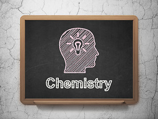 Image showing Education concept: Head With Light Bulb and Chemistry