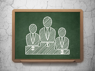 Image showing News concept: Business Team on chalkboard background