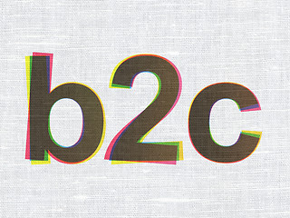 Image showing Business concept: B2c on fabric texture background