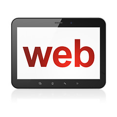 Image showing Web design concept: Web on tablet pc computer
