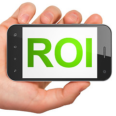 Image showing Business concept: ROI on smartphone