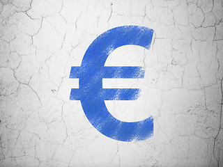 Image showing Currency concept: Euro on wall background