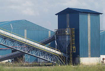 Image showing Blue warehouses