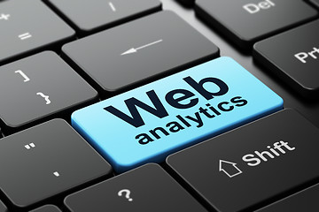 Image showing Web development concept: Web Analytics on keyboard background