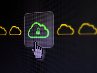 Image showing Cloud computing concept: Cloud With Padlock on digital screen