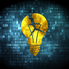 Image showing Finance concept: Light Bulb on digital background