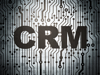 Image showing Business concept: circuit board with CRM