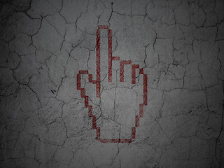Image showing Advertising concept: Mouse Cursor on grunge wall background