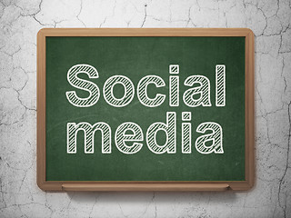 Image showing Social media concept: Social Media on chalkboard background