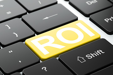 Image showing Finance concept: ROI on computer keyboard background