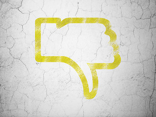 Image showing Social network concept: Thumb Down on wall background