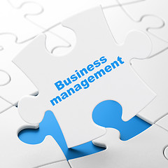 Image showing Finance concept: Business Management on puzzle background