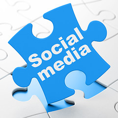 Image showing Social network concept: Social Media on puzzle background