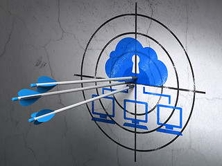 Image showing Cloud technology concept: arrows in Cloud Network target