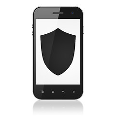 Image showing Privacy concept: Shield on smartphone