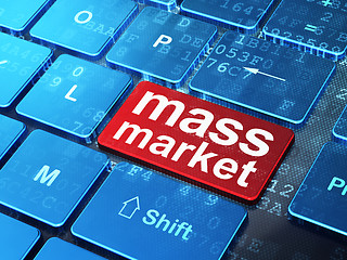 Image showing Marketing concept: Mass Market on computer keyboard background