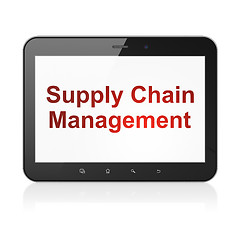 Image showing Advertising concept: Supply Chain Management on tablet pc