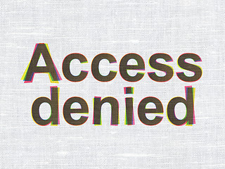 Image showing Security concept: Access Denied on fabric texture background