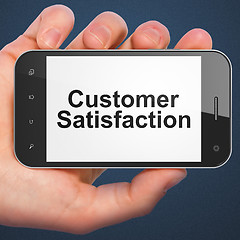 Image showing Advertising concept: Customer Satisfaction on smartphone