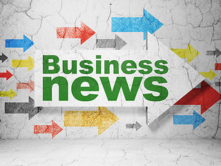 Image showing News concept: arrow with Business News on grunge wall background