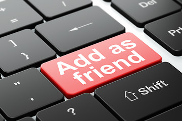 Image showing Social media concept: Add as Friend on keyboard background
