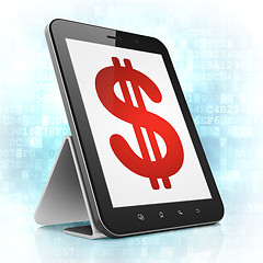 Image showing Currency concept: Dollar on tablet pc computer