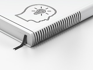 Image showing Education concept: closed book, Head With Lightbulb on white