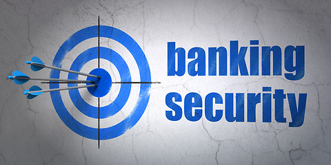 Image showing Protection concept: target and Banking Security on wall