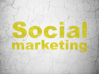 Image showing Marketing concept: Social Marketing on wall background